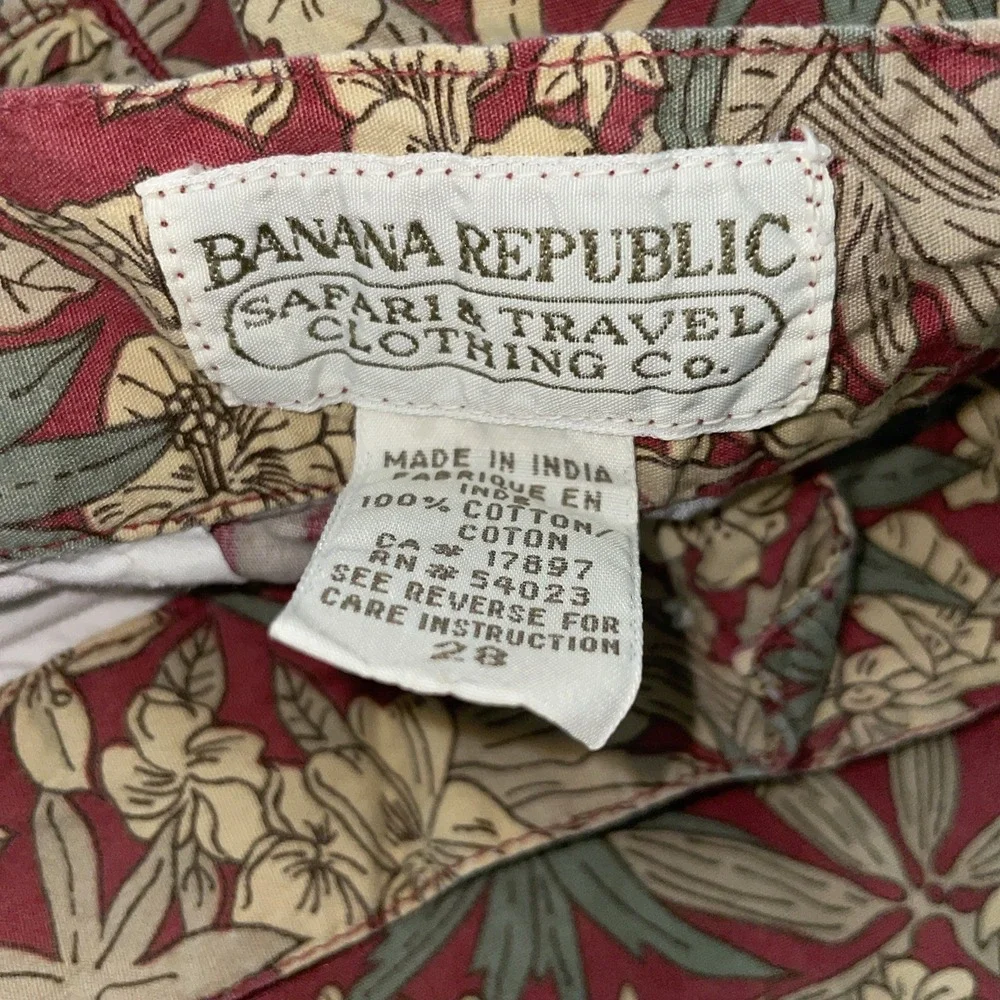 Banana Republic Safari‎ & Travel Clothing Co Vintage Floral Khaki Shorts Sz 28